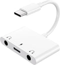 Headphone Adapter for iPad, Headphone Splitter for 2 Headphones,3 in 1 USB C to 3.5mm Jack Audio Adapter with 60W Fast Charging Compatible with S24/23 Ultra.