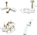 STEREN Coaxial Cable Clips - Cable Holder - Wire Clips - Siding Clips for Hanging - Cord Holder for Desk - Cable Clamps - Cord Clip - Wire Organizer Clips - Tv Mount Screws - White - 10 Pack