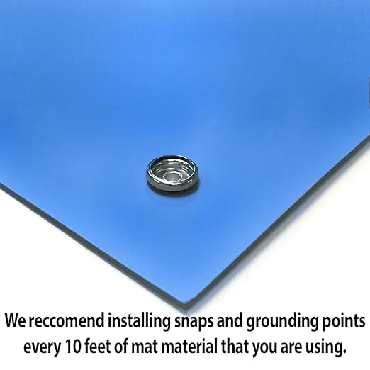 RubberStat Dual Layer ESD Workstation Rubber, Soldering, Cell Phone Repair, with Wrist Strap Set and Ground Cord - 48"x50' Royal Blue