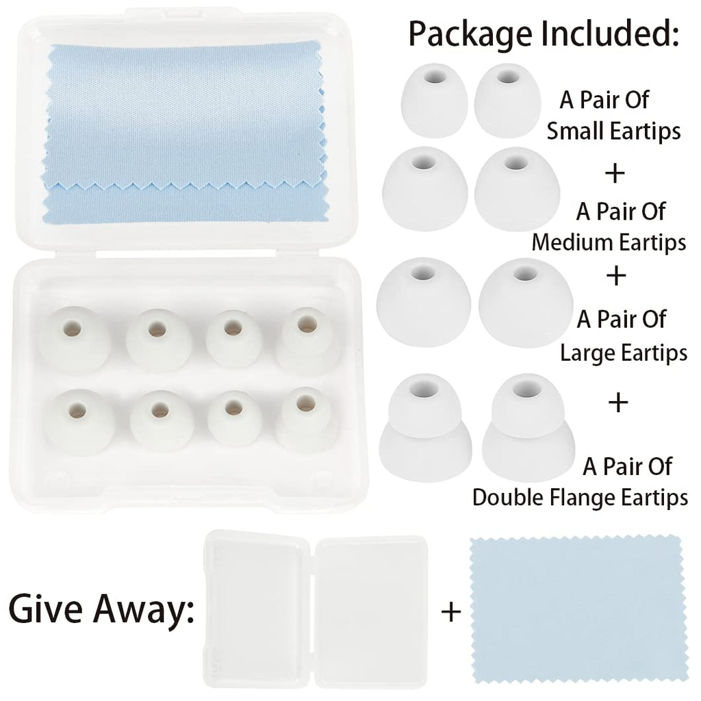 Earbud Tips Replacement Earbud Tips Earbud Replacement Tips Headphones Replacement Ear Pads Ear Tips for Earbuds Compatible with Powerbeats Pro Beats Wireless Earphone Headphones 4 Pairs (Light Grey)