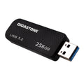 GIGASTONE 256GB USB 3.2 Flash Drive, 100MB/s High-Speed Data Transfer, Carbon Fiber Design, Retractable