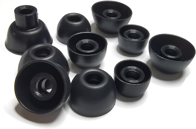 Silicone Earbuds Tips for Powerbeats Pro2 Replacement Ear Tips 10 Pairs XL/L/M/S/XS - Compatible with Beats Studio Buds/Beats Fit Pro/Solo Buds, Black
