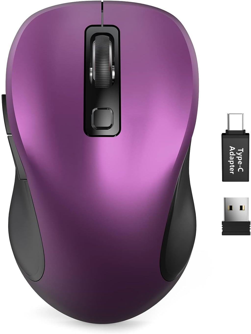 Trueque Wireless Mouse for Laptop, Ergonomic 6-Button Mouse, Pure White