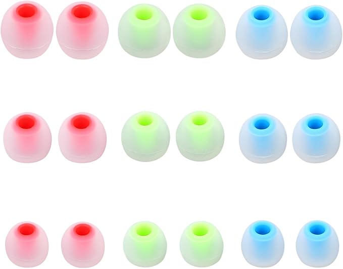 Silicone Replacement Earbud Tips Earbud Covers Ear Tips Fit for in-Ear Headphones (Inner Hole 3.8mm -5.1mm) Earbud Replacement Tips 9 Pairs