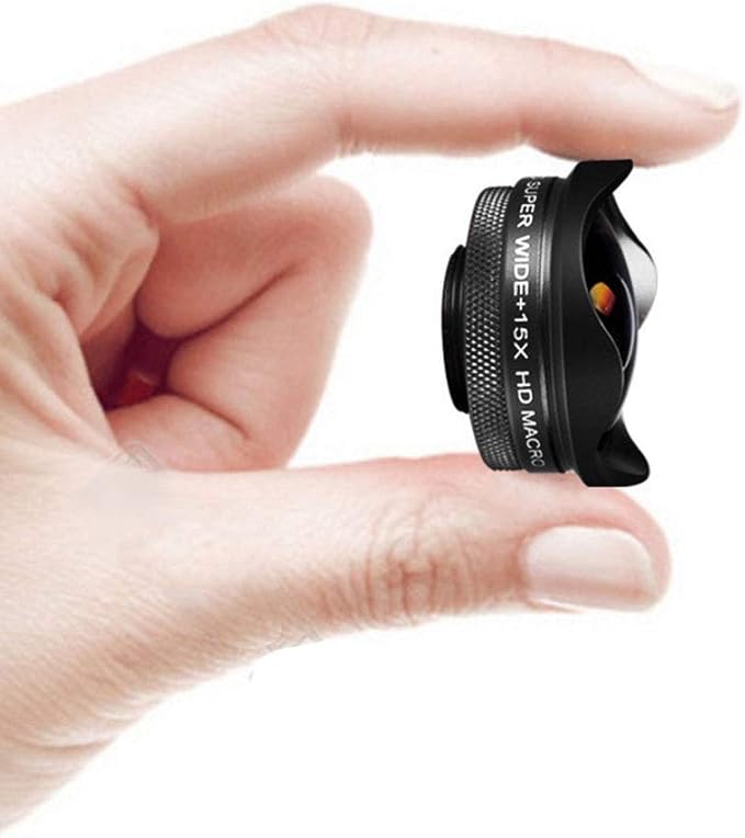 Andoer 4K Smartphone Camera Lens 0.45X Wide Angle 15X Macro Phone Lens with Universal Clip