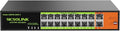 16 Port POE Switch with 2 Gigabit Uplink, IEEE 802.3af/at 100Mbps, 250W Built-in Power,Unmanaged, Extend to 250M for PC Network, AP, IP Phone, Rackmount.