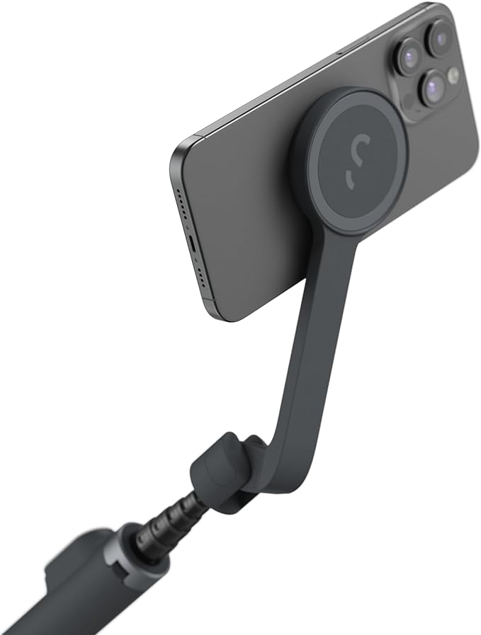 ShiftCam SnapStand Selfie – Magnetic Selfie Stick & Tripod – Compact, Foldable & Extendable with Tilt Head and Magnetic Bluetooth Remote (Midnight, SnapStand Selfie)