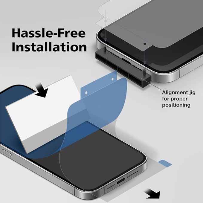 3-Pack Anti-Blue Light Matte Screen Protector For iPhone 13 Pro Max [Support Fingerprint Unlock] Anti-Glare, Anti-Fingerprint [Eye Protection] Bubble-Free Installation with Alignment Jig
