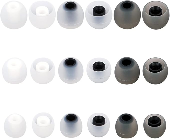 Earbud Tips Ear Bud Tips Soft Anti Slip Washable and Reusable Silicone Replacement Earbud Tips Fit Most in-Ear Earbuds(Inner Hole 3.8mm -5.1mm) 18pcs S M L