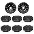 8PCS Cable Grommets, 2-3/8"(60mm) Desk Hole Cover Petal Shaped Buckle Type Nylon Snap Bushing Grommet, Wire Hole Cover Insert for Cables and Cords Management and Protection of Cabinet, Black