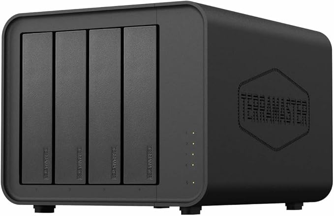 TERRAMASTER F4-424 Pro NAS Storage - 4Bay Core i3-N305 8-Core 8-Thread CPU, 32GB DDR5 RAM, 2.5GbE Port x 2, Network Attached Storage Peak Performance for Business (Diskless) Black
