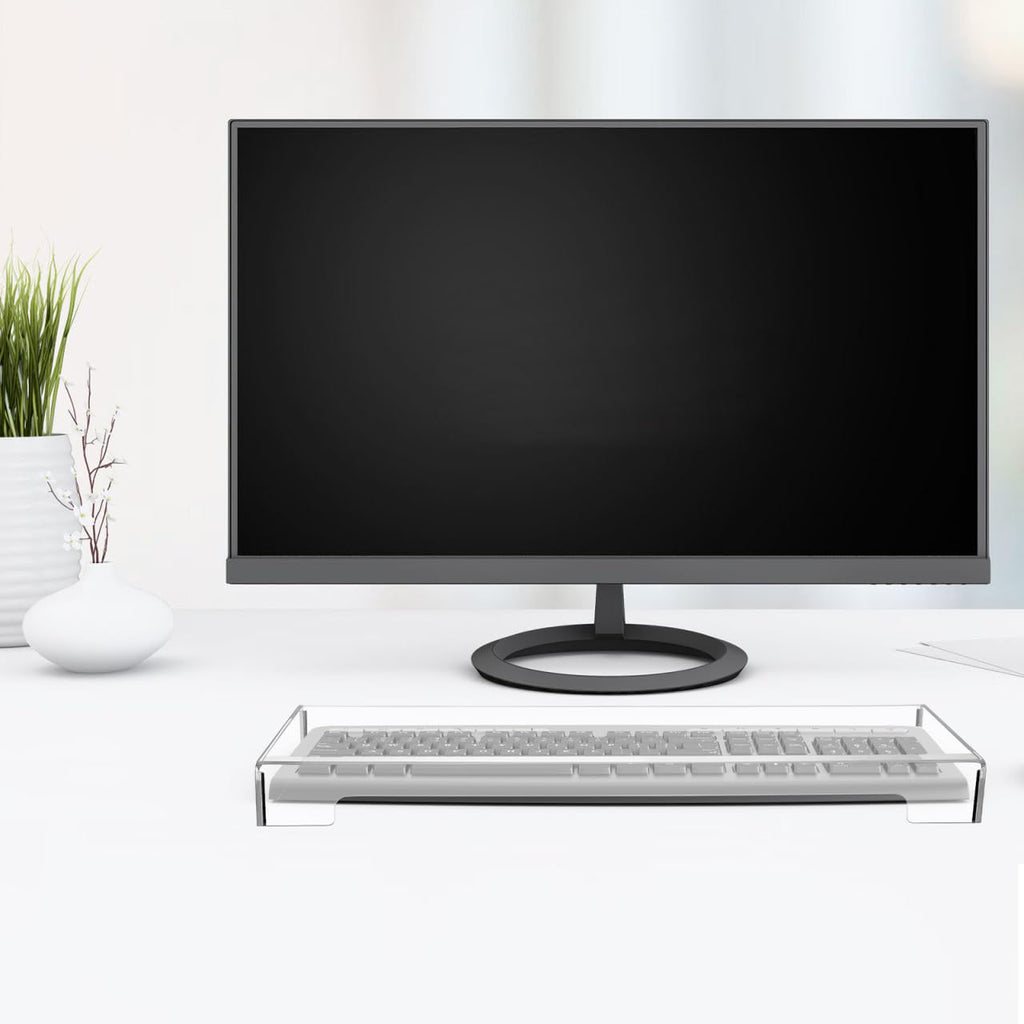 Cabilock Keyboard Dust Cover Protector for Desktop and Laptop Clear Acrylic Keyboard Cover for Cats Water and Dust Resistant Lid Easy to Clean Protection for Home and Office Use 18.70X6.1