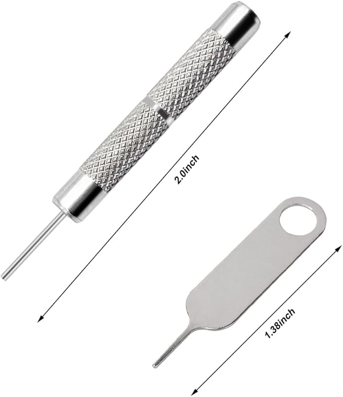 4 Pcs SIM Card Removal Openning Tool Tray Eject Pins Needle Opener Ejector Compatible with All iPhone Apple iPad HTC Samsung Galaxy Cell Phone Smartphone Watchchain Link Remover (Style C)