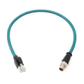 M12 Ethernet 8 Pin X Coded RJ45 CAT7e GigE Cable for Basler Cognex Vision Camera Sensor High Speed Network Switch Router PLC 30cm