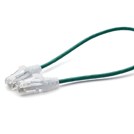 TRUECABLE Cat6 Component Rated Patch Cable, Unshielded (U/UTP), 1ft, Green, 28AWG Solid Copper, Snagless 10G High-Speed Ethernet Cable, PoE++ 4PPoE 100W, UL Listed, RoHS-3, 1 Pack