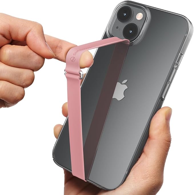 C-Shaped Clip Finger Phone Grip, Sinjimoru Silicone Cell Phone Strap for Phone Case with Clip as Phone Loop Holder for iPhone Case & Samsung Phone. Sinji Loop Clip Pink 210