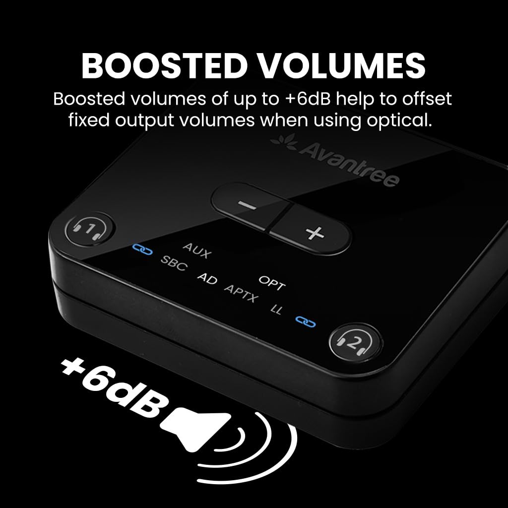 Avantree Audikast 3 – Bluetooth TV Transmitter for 2 Headphones