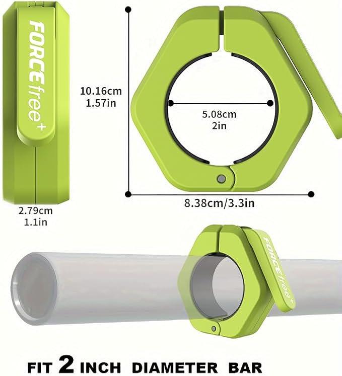 Barbell Clips (Pair), Barbell Clamps, Quick Release Olympic Barbell Clamps with Anti Slip TPR Grip, Barbell Collars for Secure Weightlifting & Powerlifting