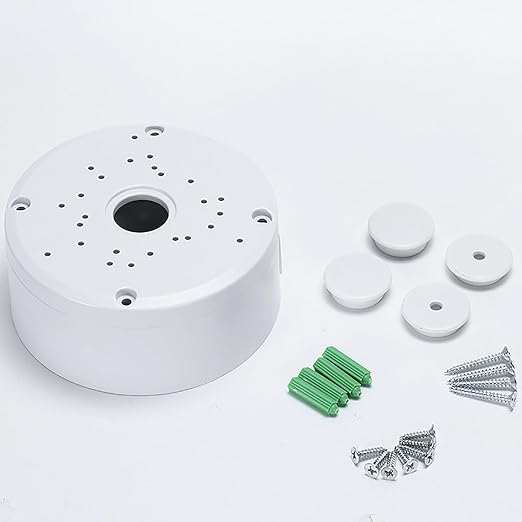 Universal Bullet Security Camera Junction Box Mount Bracket Plastic Rainproof Junction Box Mount Bracket for IP Camera Electric Enclosure, Indoor/Outdoor Wall Cable Junction Base Boxes (2 Pack)