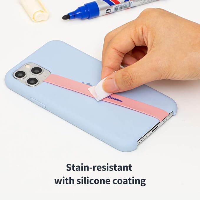 Sinjimoru Stretchable Silicone Phone Strap, Flexible and Elastic Grip Holder for iPhone & Android, Secure Phone Loops Finger Grip with Wireless Charging Support Sinji Loop Mint