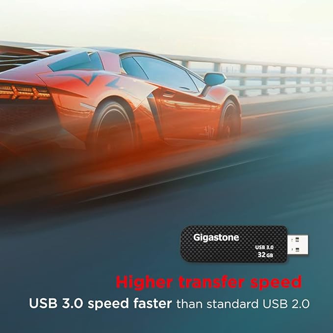 GIGASTONE 32GB Flash Drive (10 Pack) Z30 USB 3.2 Gen 1, 80MB/s Ultra Fast, Keychain Loop, Carbon Fiber Style, Push-Pull Design, Data Storage, Backup for PC/Mac/TV/Car, USB 2.0/3.0/3.1 Compatible