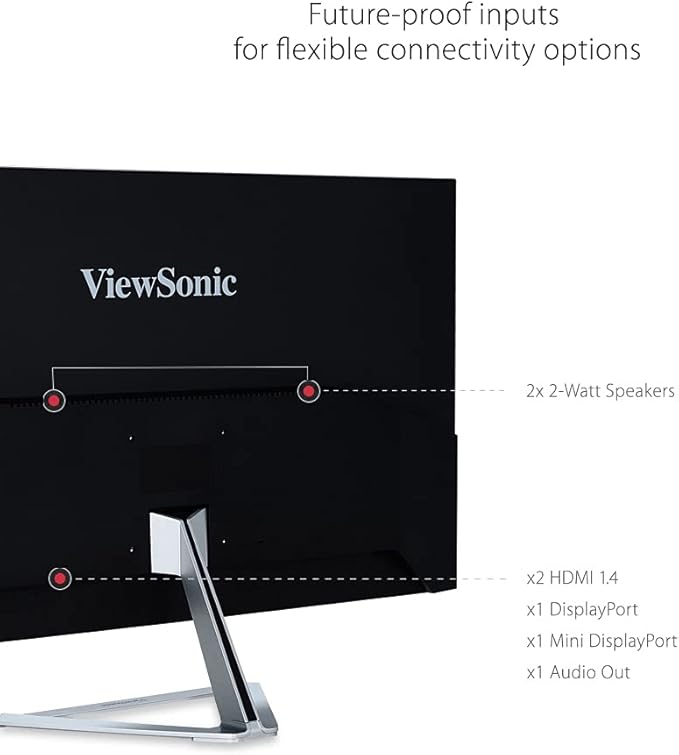 ViewSonic VX3276-2K-MHD 32 Inch 1440p QHD IPS Widescreen Monitor, 75Hz LCD