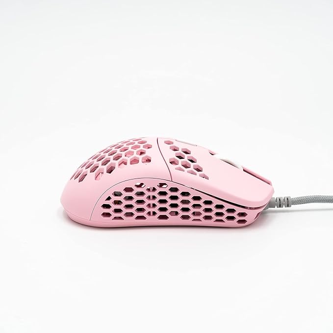 Gwolves Hati HTS Lightweight Honeycomb Wired Gaming Mouse,~52g,3389 Sensor,16,000 DPI, Low Latency,Anti-Interference,6 Programmable Buttons,On-Board Memory,PC/Mac and Laptop (Pink, HTS - Small)