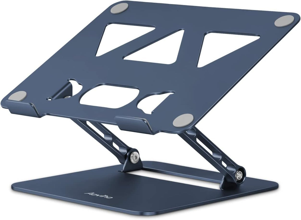 Aoviho Adjustable Laptop Stand for Desk,Portable Laptop Stand Holder and Riser,Foldable Aluminum Notebook Computer Stands for MacBook Air Pro HP Lenovo Dell Samsung Chromebook, 10-15.6 inch, Sky Blue