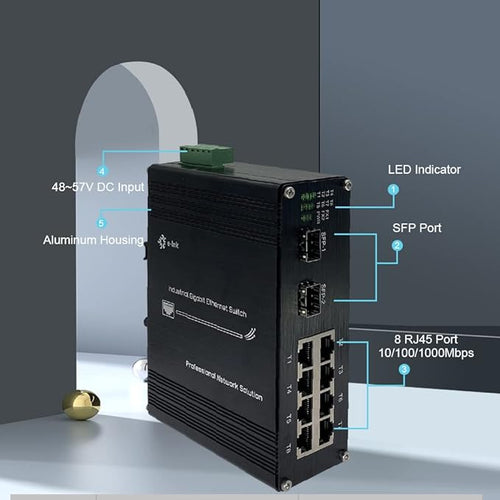 8X1000M PoE IEEE802.3af/at 30W-2X100/1000M SFP Industrial PoE Switch