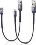 Short iPhone Charger Cable 1FT 2Pack Apple MFi Certified USB Lightning Cable, iPhone Charging Cord Nylon Braided Charger Cable Compatible with iPhone 14 13 12 11 Pro Max XS XR X 8 7 6 Plus 5 iPad