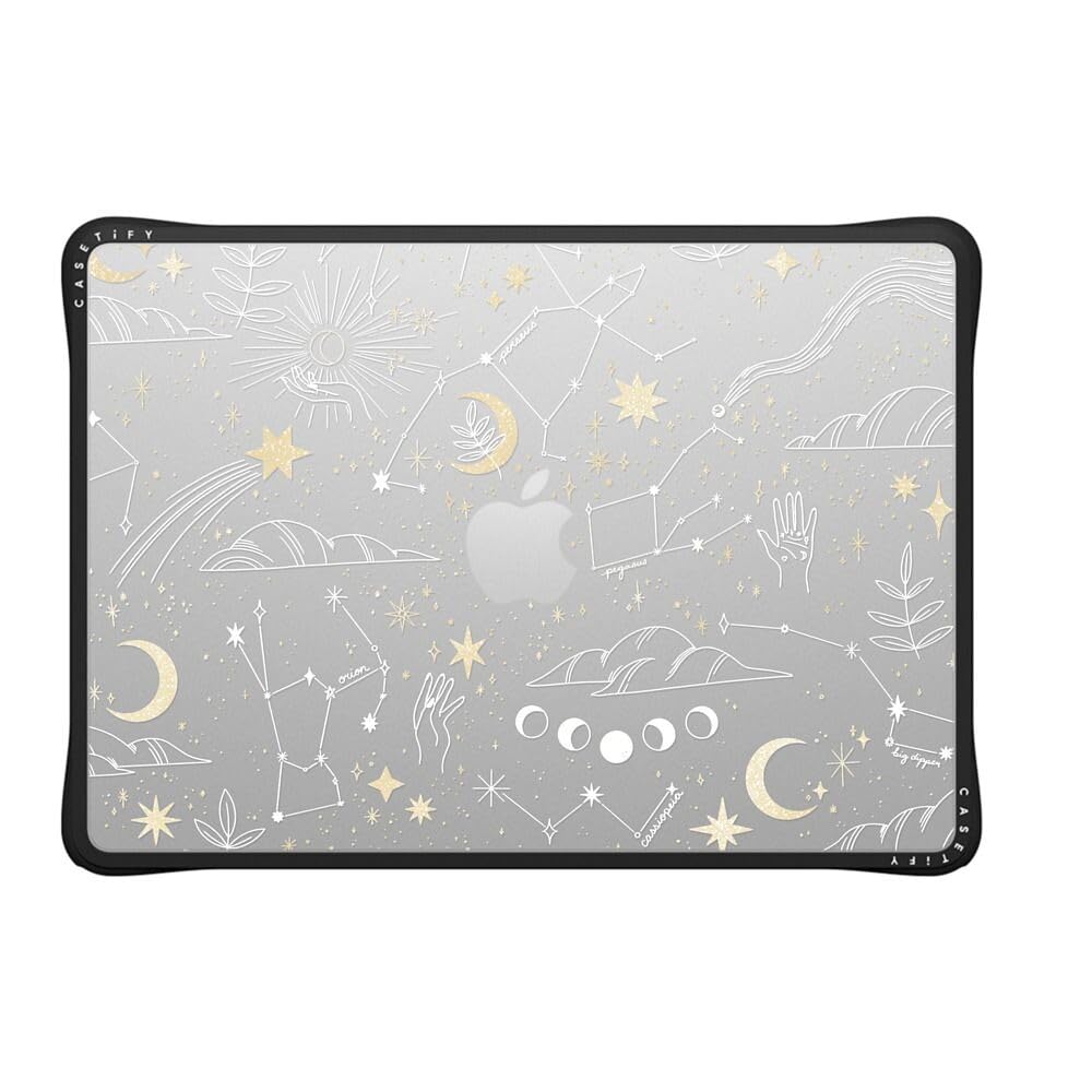 CASETiFY Impact MacBook Air 13.6" (M2-M5) Case [Cushioned Impact Corners/Scratch-Resistant/Anti-Slip Grip] - Clear Black