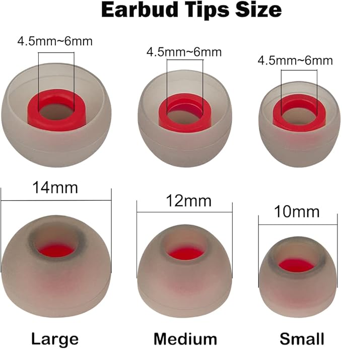 Earbud Tips Replacement Earbud Tips Earbud Replacement Tips Headphone Earbud Tips Silicone Earbud Tips Earbud Cap Compatible with Powerbeats 2 Powerbeats 3 Lg Samsung Earbuds Tips Red L 9 Pairs