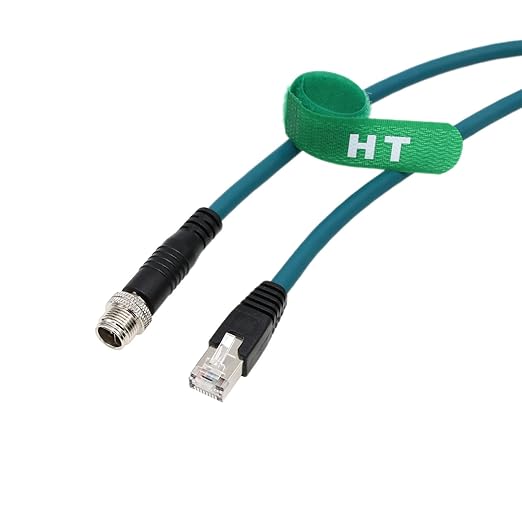 Ethernet Cable for Basler Cognex Keyence Datalogic Microscan Sick Machine Vision Sensor Network Industrial Switch, M12 8-Pin X-Coded to RJ45, CAT7 High-Speed, 40m