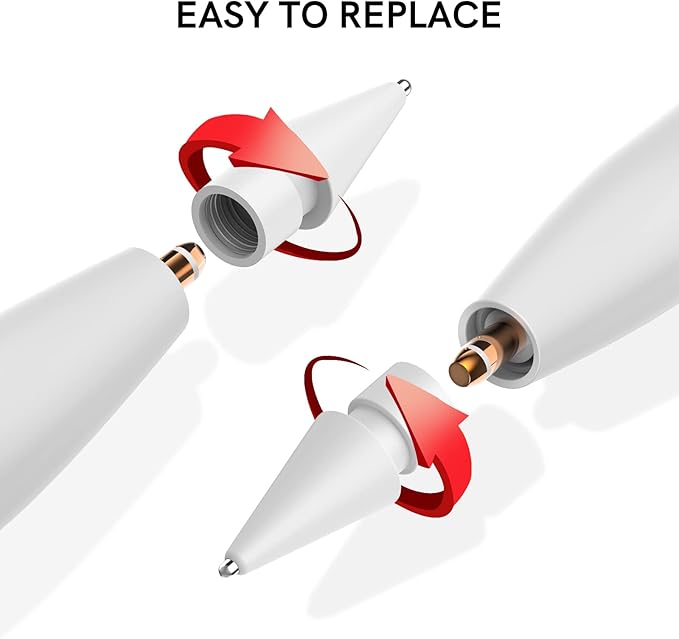 Delidigi 3 Pack Replacement Tips Compatible with Apple Pencil Pro/2nd Generation/1st Gen/USB C, Wear-Resistant iPencil Nibs Accessories Fine Point Precise Control Pen Like Tips