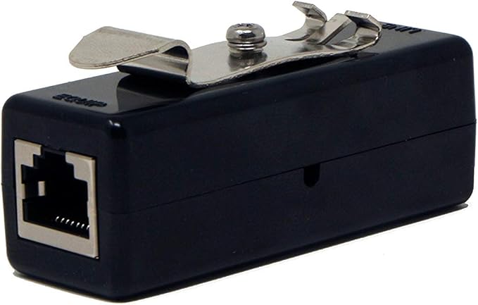 Ethernet Surge Protector - PoE+ - Gigabit - (with DIN Rail Mount Option) - Gas Discharge Tube for Full Protection - RJ45 Lightning Suppressor - LAN Network CAT5/CAT6 Thunder Arrestor - Tupavco TP309