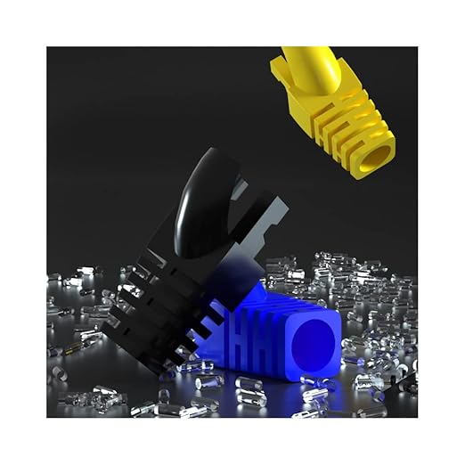 50 Pcs Cat5 Cat5E Cat6 Strain Relief Boot, RJ45 Plug Connector Cover Modular Network Plug Connector Cap Cable Connector Boots, Purple