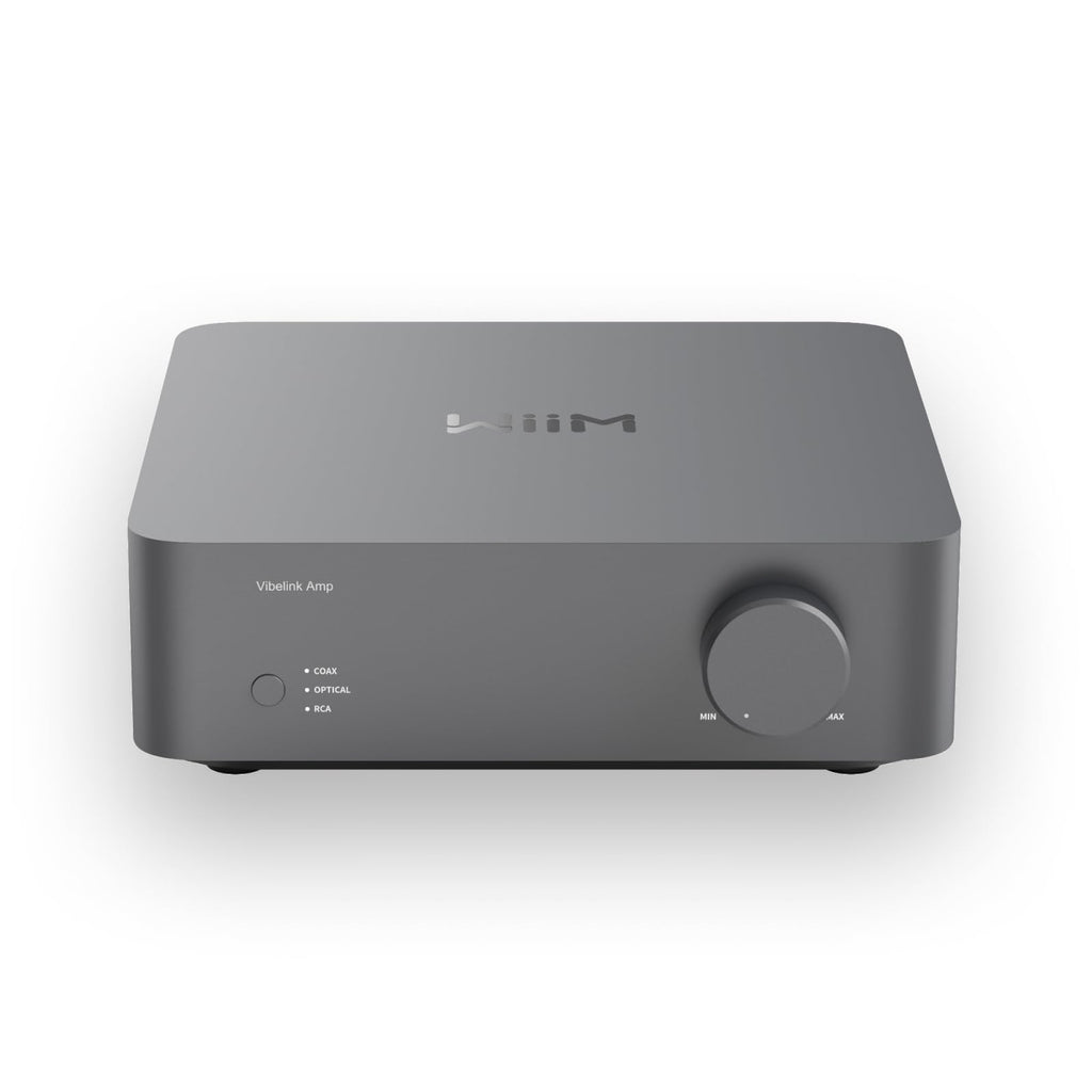 WiiM Vibelink Amp | 100W Power Amplifier with Premium ESS 9039Q2M DAC and TI TPA3255 | Compatible with WiiM Mini, Pro, Pro Plus, and Ultra | RCA, Coax, and Optical Inputs | Space Gray