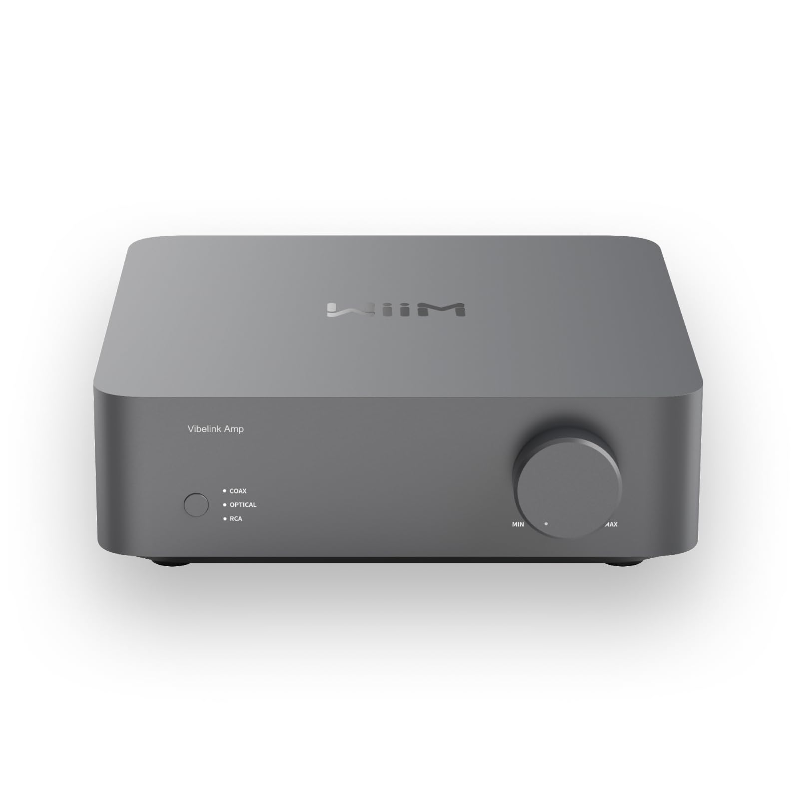 WiiM Vibelink Amp | 100W Power Amplifier with Premium ESS 9039Q2M DAC and TI TPA3255 | Compatible with WiiM Mini, Pro, Pro Plus, and Ultra | RCA, Coax, and Optical Inputs | Space Gray
