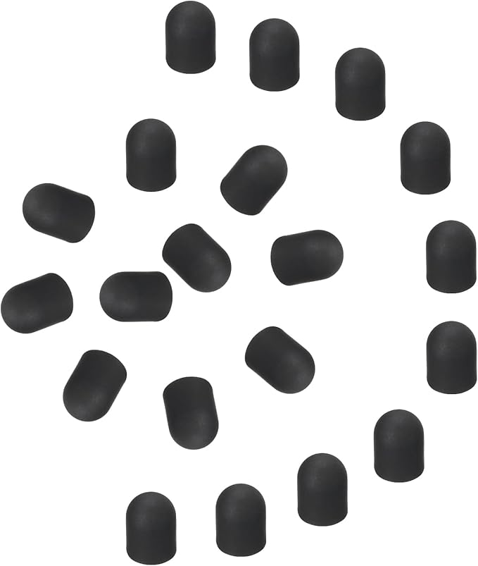 MECCANIXITY 60Pcs Replacement Stylus Pen Tips 5.5mm Conductive Capacitive Touch Screen Pens Tips Silicone Rubber, Black