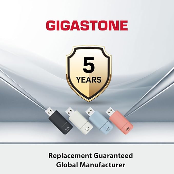 GIGASTONE 32GB Flash Drive (20 Pack) Z60NB USB 3.2 Gen 1, Ultra Fast, Retractable Capless Slider Design, Data Storage, Backup for PC/Mac/TV/Car Audio, USB 2.0/3.0/3.1 Compatible (Random Color)