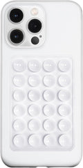 Silicone Suction Phone Case Mount, Silicon Adhesive Phone Accessory for Smartphones, Hands-Free Mirror Shower Phone Holder for Selfies, Tiktok Videos (White)