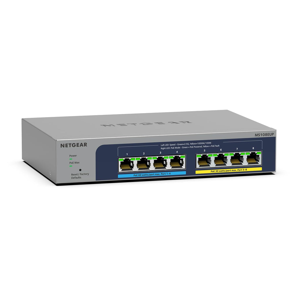 NETGEAR 8-Port PoE 2.5G Ethernet Easy Smart Managed Switch (MS108EUP)