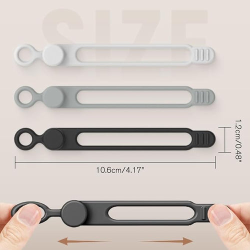 24pcs Silicone Cable Ties, Magnetic Data Cable Organizers Reusable Cable Ties Wire Organizer Adjustable Fastening Cable Straps Magnetic Silicone Cable Straps Cord Organizer for Bundling Earphone
