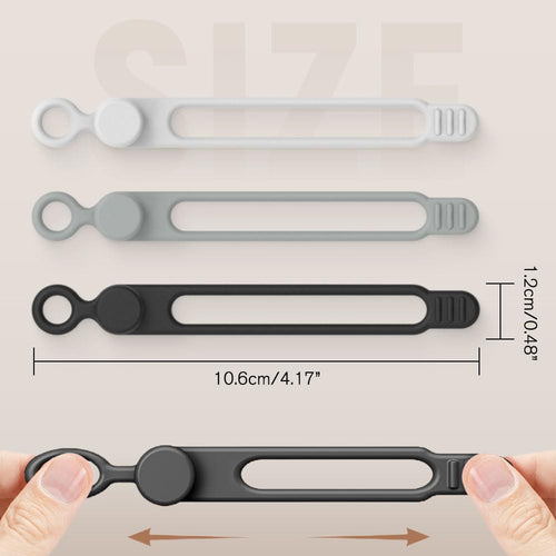 24pcs Silicone Cable Ties, Magnetic Data Cable Organizers Reusable Cable Ties Wire Organizer Adjustable Fastening Cable Straps Magnetic Silicone Cable Straps Cord Organizer for Bundling Earphone