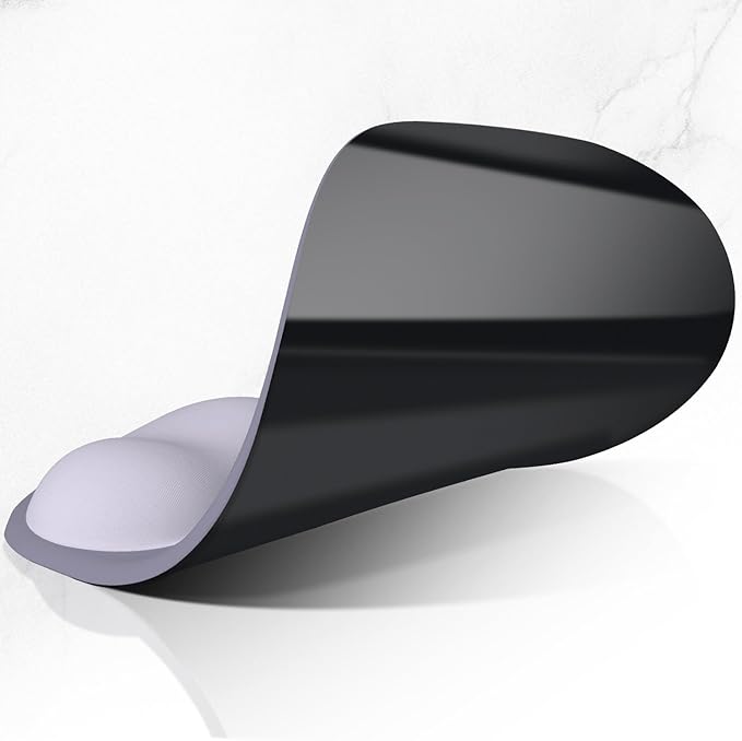 ITNRSIIET Ergonomic Mouse Pad, Cushioned Gel Wrist Rest, Non-Slip Base, Smooth Surface, Compatible with All Mice for Office & Gaming, Desk Accessory, 9.5 x 8.2 inch, Mist Gray