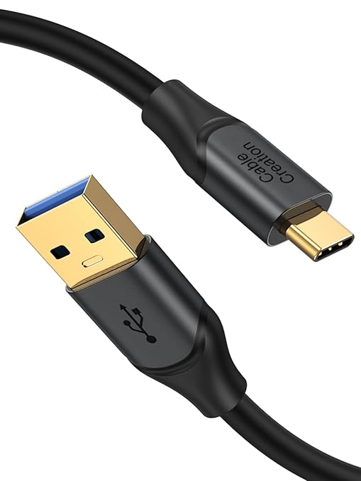 CableCreation USB C to USB A Cable 1FT 2Pack, USB-C to USB 3.1 USB 3.2 Gen2 10Gbps USB-A to C Data Cable, Android Auto Cord 3A for Type C External SSD MacBook Pro iPad S21, iPhone 15/16 Pro Max