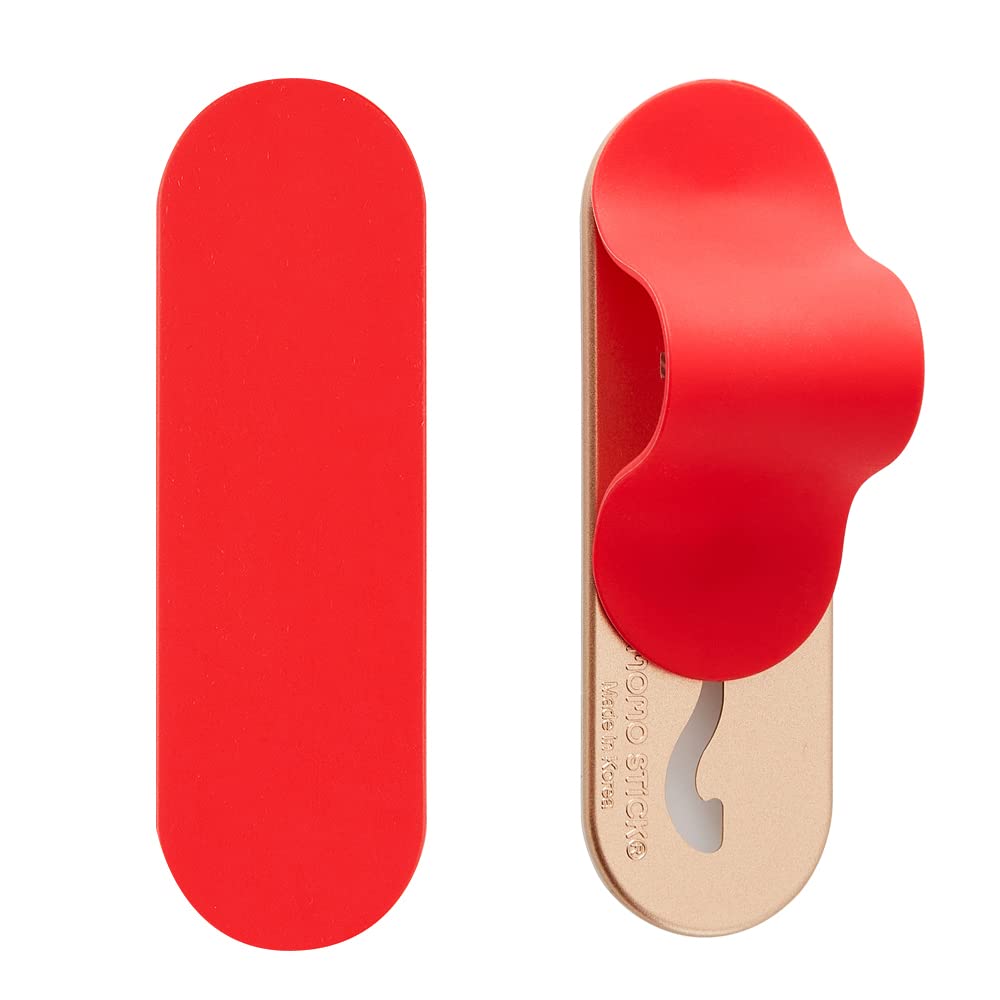 Momostick Flatstick, Cell Phone Finger Grip Strap Holder for Hand, Cell Phone Stand, New Slim Finger Loop Selfie Grip Compatible with Most Smartphones