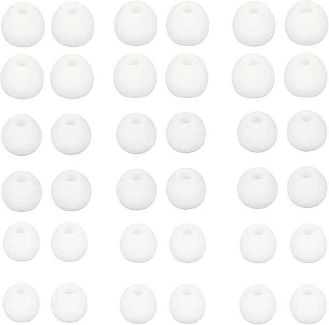 Earbud Tips Soft and Comfortable Headphone Ear Tips Ear Bud Replacement Pieces Silicone Fit Most in-Ear Headphones，Inner Hole 3.8mm -5.5mm，18 Pairs White S/M/L Replacement Earbud Tips