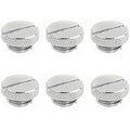 Dracaena.io 6 Pack G1/4" Thread, Thin Water Stop Plug Fitting with Coin Slot for Computer Water Cooling System, Durable Brass/Copper Material, Silver