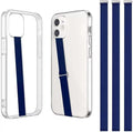 TEAMOLA 3pcs Silicone Phone Grip Holder Strap for iPhone 15/15 Pro/16/16 Pro & Samsung Galaxy S24/S23 - Anti-Slip Finger Loop for Case, Universal Phone Loops for Back of Cell Phones（210, 3 Navy）